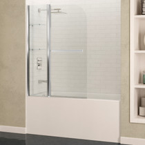 Galleon 48 in. x 58 in. Frameless Tub Door with TSUNAMI GUARD in Polished Chrome