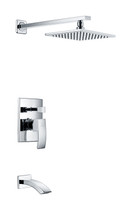 Spirito Series Single Handle Wall Mounted Showerhead and Bath Faucet Set in Polished Chrome
