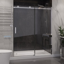 ANZZI Series 60 in. x 76 in. Frameless Sliding Shower Door with Handle in Chrome