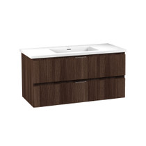 Conques 39 in W x 20 in H x 18 in D Bath Vanity in Dark Brown with Cultured Marble Vanity Top in White with White Basin