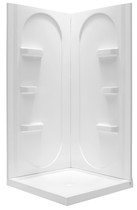 Studio 38 in. x 75 in. Shower Wall Surround and Base in White