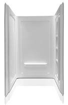 ANZZI 48 in. x 36 in. x 74 in. 3-piece DIY Friendly Alcove Shower Surround in White