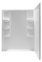 ANZZI 60 in. x 36 in. x 74 in. 2-piece DIY Friendly Corner Shower Surround in White