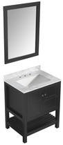 Montaigne 30 in. W x 22 in. D Bathroom Bath Vanity Set in Black with Carrara Marble Top with White Sink