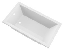 Illyrian 6 ft. Acrylic Reversible Drain Rectangular Bathtub in White with 3-Piece Faucet and Handshower