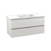 Conques 39 in W x 20 in H x 18 in D Bath Vanity in Rich White with Cultured Marble Vanity Top in White with White Basin
