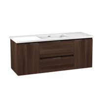 Conques 48 in W x 20 in H x 18 in D Bath Vanity in Dark Brown with Cultured Marble Vanity Top in White with White Basin