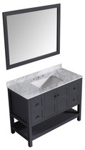 Montaigne 48 in. W x 22 in. D Bathroom Bath Vanity Set in Gray with Carrara Marble Top with White Sink
