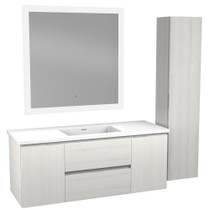 48 in. W x 20 in. H x 18 in. D Bath Vanity Set in Rich White with Vanity Top in White with White Basin and Mirror