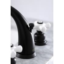 Kingston Brass KB980PX Victorian 2-Handle 8 in. Widespread Bathroom Faucet, Matte Black