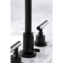 Kingston Brass FSC8920CML Manhattan Widespread Bathroom Faucet with Brass Pop-Up, Matte Black