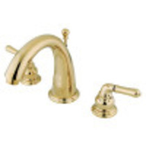 Kingston Brass KS2962 Naples Widespread Bathroom Faucet, Polished Brass