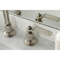 Kingston Brass KS142KLPN Whitaker Widespread Bathroom Faucet with Push Pop-Up, Polished Nickel