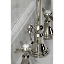 Kingston Brass KS2986BEX Essex Widespread Bathroom Faucet with Brass Pop-Up, Polished Nickel