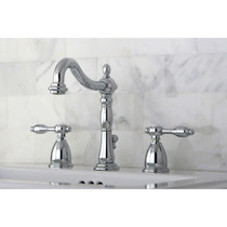 Kingston Brass KB1971TAL Tudor Widespread Bathroom Faucet with Plastic Pop-Up, Polished Chrome
