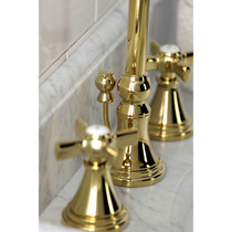 Kingston Brass KS2982ZX Millennium Widespread Bathroom Faucet with Brass Pop-Up, Polished Brass
