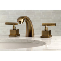 Kingston Brass KS4983CQL Claremont 8" Widespread Bathroom Faucet, Antique Brass