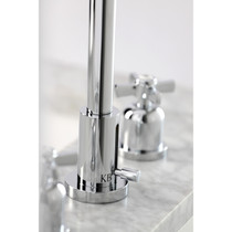Kingston Brass FSC8931ZX Millennium Widespread Bathroom Faucet with Brass Pop-Up, Polished Chrome