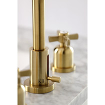 Kingston Brass FSC8933ZX Millennium Widespread Bathroom Faucet with Brass Pop-Up, Brushed Brass