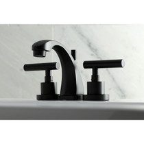 Kingston Brass KS4940CML Manhattan 8 in. Widespread Bathroom Faucet, Matte Black