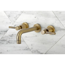 Kingston Brass KS8123DL Concord 2-Handle Wall Mount Bathroom Faucet, Antique Brass