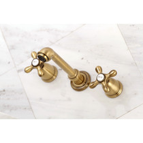 Kingston Brass KS7123AX English Country Two-Handle Wall Mount Bathroom Faucet, Antique Brass