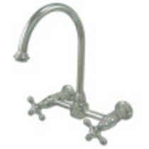 Kingston Brass KS1291AX Restoration Wall Mount Bridge Kitchen Faucet, Polished Chrome