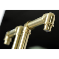Kingston Brass KSD144RXBB Belknap Single-Handle Bathroom Faucet with Push Pop-Up, Brushed Brass