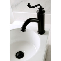 Fauceture LS5410RL Royale Single-Handle Bathroom Faucet with Push Pop-Up, Matte Black