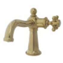 Kingston Brass KS154BXPB Nautical Single-Handle Bathroom Faucet with Push Pop-Up, Polished Brass