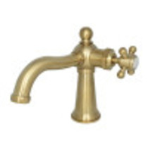 Kingston Brass KS154BXBB Nautical Single-Handle Bathroom Faucet with Push Pop-Up, Brushed Brass