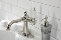 Kingston Brass KSD154KLPN Nautical Single-Handle Bathroom Faucet with Push Pop-Up, Polished Nickel