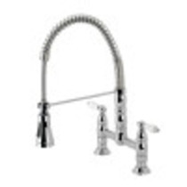 Gourmetier GS1271PL Heritage Two-Handle Deck-Mount Pull-Down Sprayer Kitchen Faucet, Polished Chrome