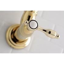 Kingston Brass KS3102TAL Tudor Wall Mount Pot Filler Kitchen Faucet, Polished Brass