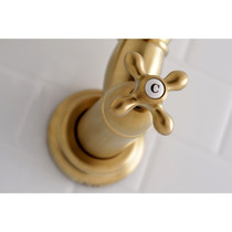 Kingston Brass KS3107AX Restoration Wall Mount Pot Filler Kitchen Faucet, Brushed Brass