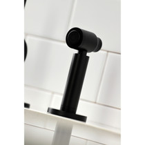 Kingston Brass LS8710CTLBS Continental Single-Handle Kitchen Faucet with Brass Sprayer, Matte Black