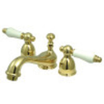 Kingston Brass KS3952PL Restoration Mini-Widespread Bathroom Faucet, Polished Brass
