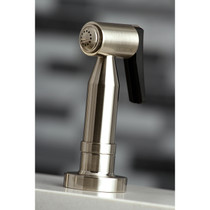 Kingston Brass KS8278DLBS Concord Bridge Kitchen Faucet with Brass Sprayer, Brushed Nickel
