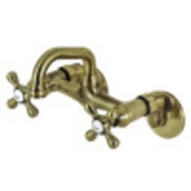 Kingston Brass KS212AB Two-Handle Wall Mount Bar Faucet, Antique Brass