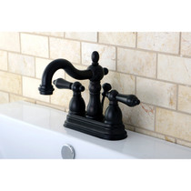 Kingston Brass KB1605AL Heritage 4 in. Centerset Bathroom Faucet, Oil Rubbed Bronze