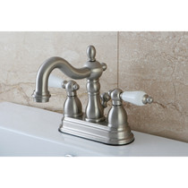 Kingston Brass KB1608PL Heritage 4 in. Centerset Bathroom Faucet, Brushed Nickel