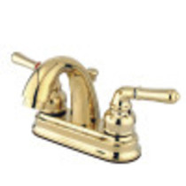 Kingston Brass GKB5612NML Naples 4" Centerset Bathroom Faucet, Polished Brass