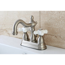 Kingston Brass KB1608PX Heritage 4 in. Centerset Bathroom Faucet, Brushed Nickel