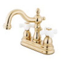 Kingston Brass KB1602PX Heritage 4 in. Centerset Bathroom Faucet, Polished Brass