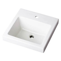 Wicker Park Countertop Lavatory 18"x18" Square Single Hole White