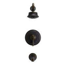 Opulence 1H Tub & Shower Trim Kit & Treysta Cartridge w/ Diverter on Valve & 5 Function Showerhead 1.75gpm Tumbled Bronze