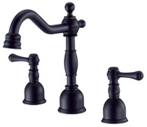 Opulence 2H Widespread Lavatory Faucet w/ Metal Touch Down Drain 1.2gpm Satin Black