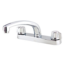 Gerber Classics 2H Kitchen Faucet Deck Plate Mounted w/out Spray & w/ Metal Fluted Handles 1.75gpm Chrome. Compression cartridge