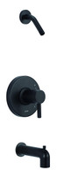 Amalfi 1H Tub & Shower Trim Kit & Treysta Cartridge w/ Diverter on Spout Less Showerhead Satin Black