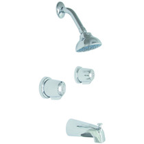 Gerber Classics Two Handle Sliding Sleeve Escutcheon Tub & Shower Fitting with Threaded Diverter Spout 1.75gpm Chrome
